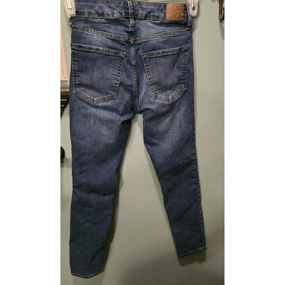 Aeropostale Jeans Denim Skinny Pant Womens 2 Short High Rise Ripped Jegging Blue - Picture 5 of 10